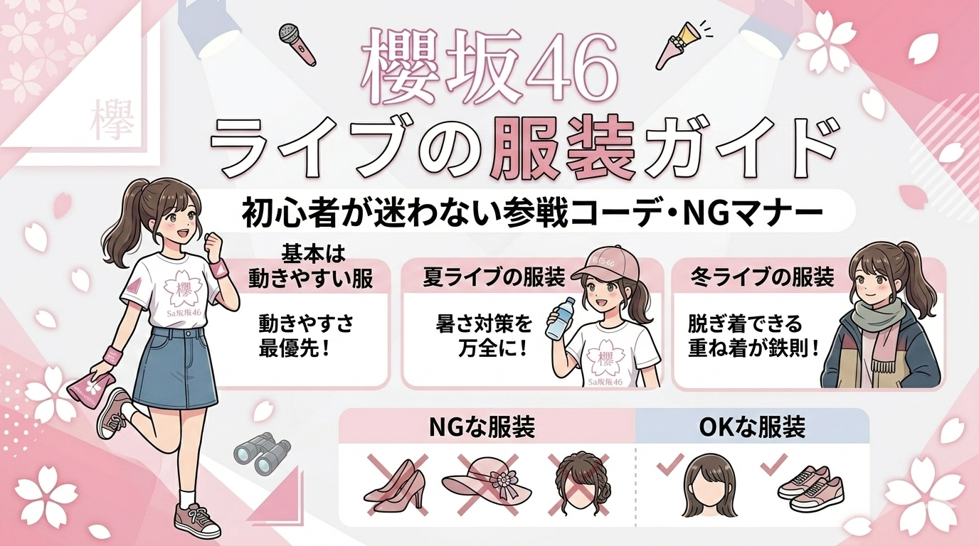 櫻坂46ライブの服装ガイド|初心者が迷わない参戦コーデ